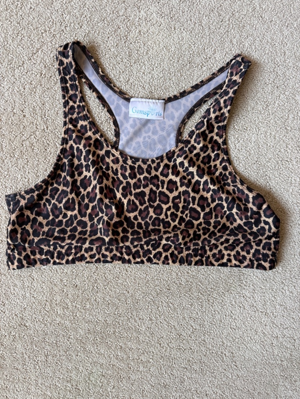 Leopard Print Racerback Bodysuit Top - Brown